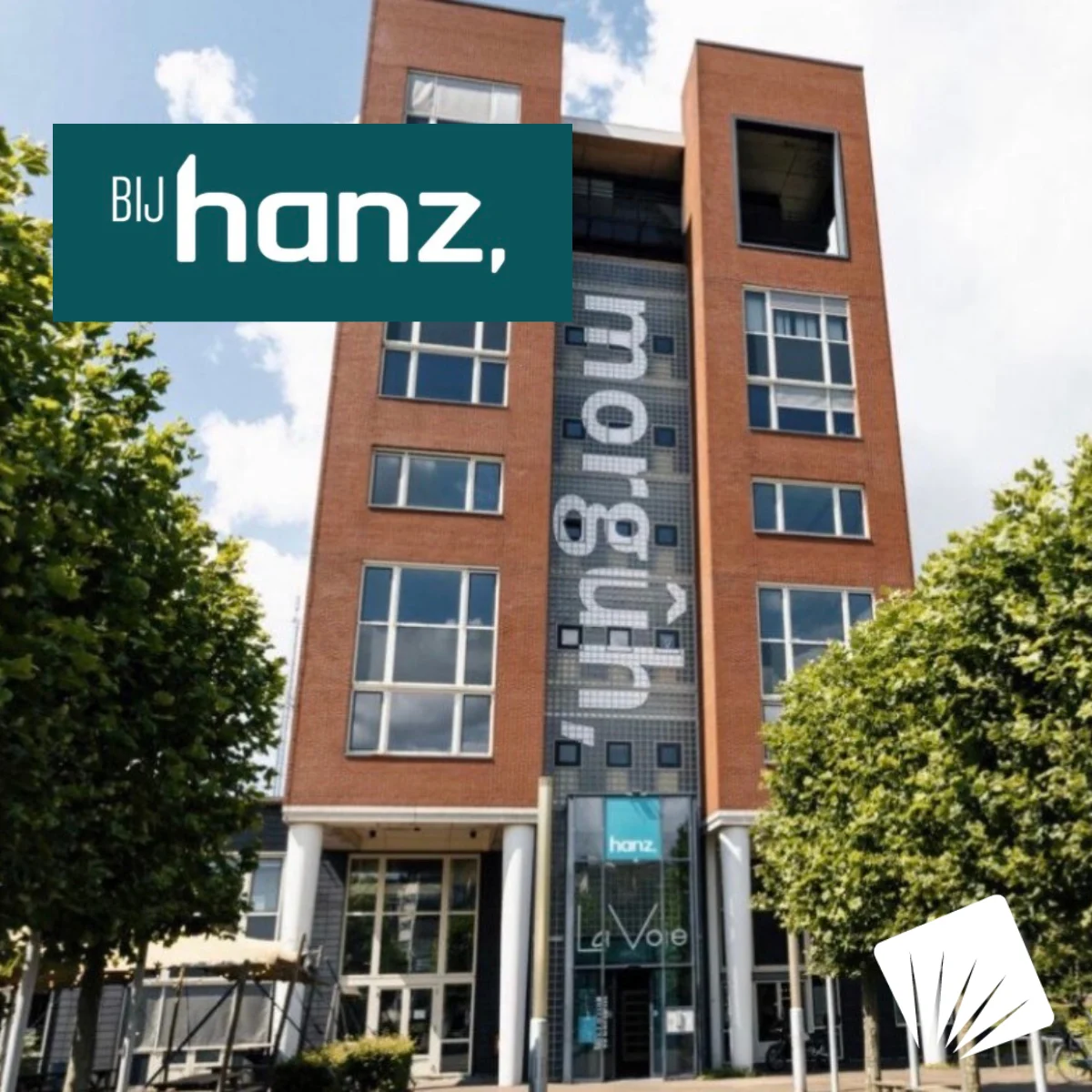 Het gebouw van Bij Hanz aan het Hanzeplein in Zwolle